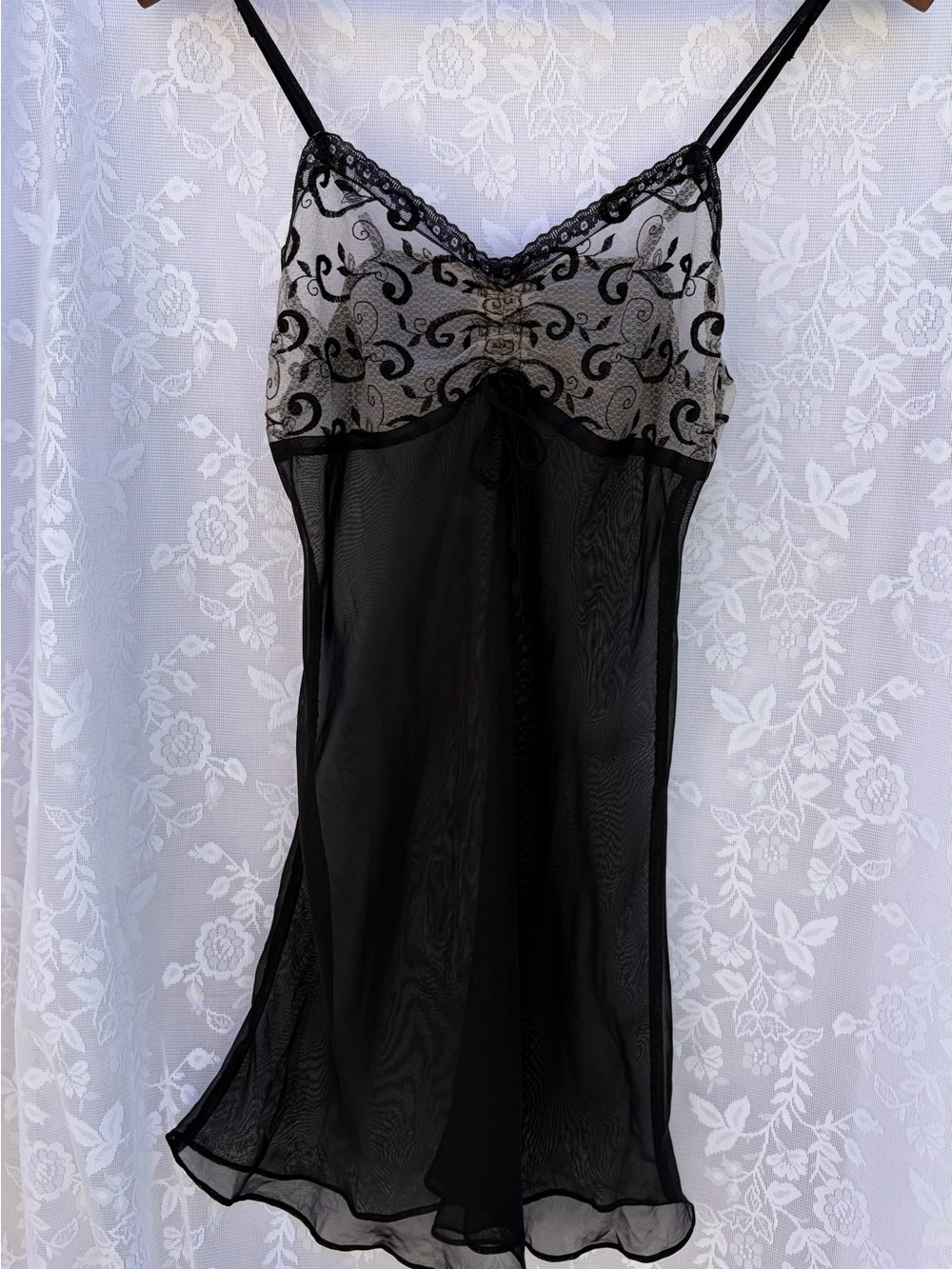 Vintage 90s/Y2K Lily of France Sheer Mesh Slip Dress - See Video ✨